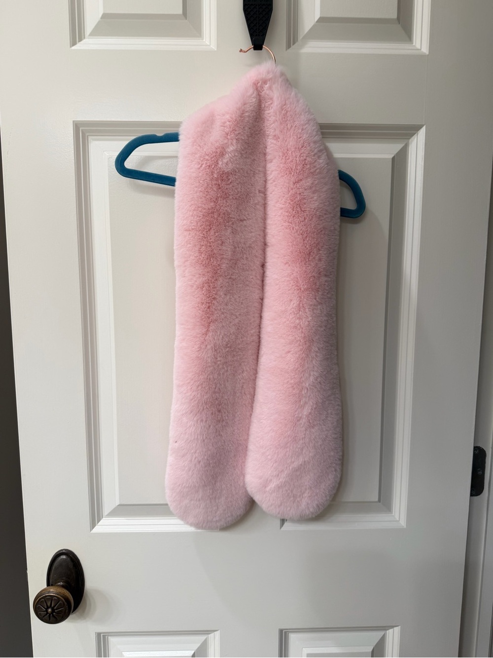 Janie and Jack Pale Pink Faux Fur Knit Scarf